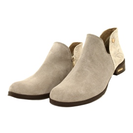 Olivier Stivali di pelle da donna beige 4