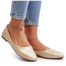 Ballerine classiche dorate in pelle d'oro 4