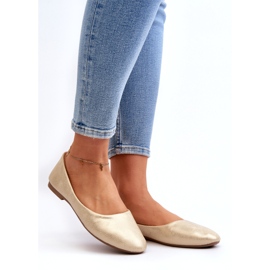 Ballerine classiche dorate in pelle d'oro 1