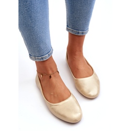Ballerine classiche dorate in pelle d'oro 3