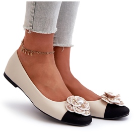 Seastar Ballerinas Eco in pelle da donna con Pearl Beige decorativo 5