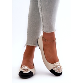 Seastar Ballerinas Eco in pelle da donna con Pearl Beige decorativo 4