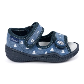 Ciabatte da bambino Viggami Szymek ornamento blu 1