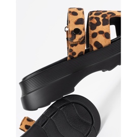 Goodin Pantofole da donna su una piattaforma leopardata marrone 1