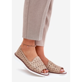 S.Barski Ballerina di lavoro in pelle con dita nude S. Barski LR51-922 oro d'oro 1