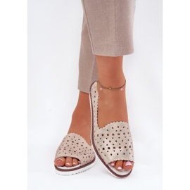 S.Barski Ballerina di lavoro in pelle con dita nude S. Barski LR51-922 beige 2