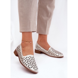 S.Barski In pelle openwork mocasins femminile S. Barski LR51-646 PLN d'oro 2