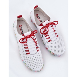 Scarpe in pelle sulla piattaforma modellata artiker 54c1567 bianco e rosso bianca 2