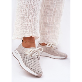 ARTIKER Scarpe da donna leggera in pelle sull'artker 56C2113 Piattaforma beige-o-gold 2