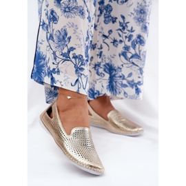 Ballerine openwork realizzate con artiker in pelle naturale 56C2694 PLN d'oro 2