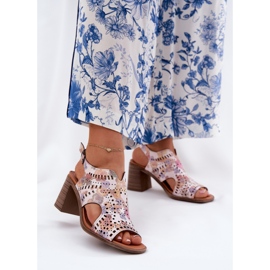 Jezzi Openwork Sandals femminile sul post multicolore 2