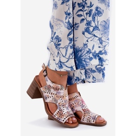 Jezzi Openwork Sandals femminile sul post multicolore 1