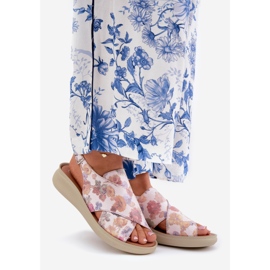 Jezzi Sandali femminili con eco in pelle con fiori multicolore 1