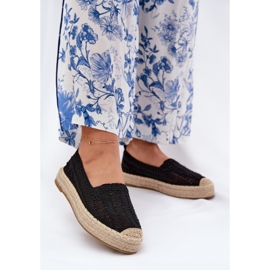 Espadrille da donna sulla piattaforma nera Vinceza 17392 nero 2
