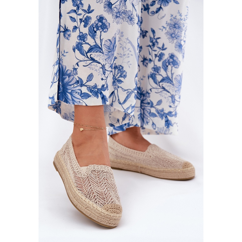 Espadrille da donna sulla piattaforma beige di Vinceza 17392 2