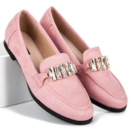 Vices Scarpe in camoscio con ornamento rosa 1