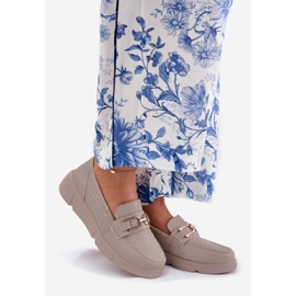 Vinceza Mocassini in pelle femminile con un dettaglio dorato Vincez 88007 Dark Beige 1