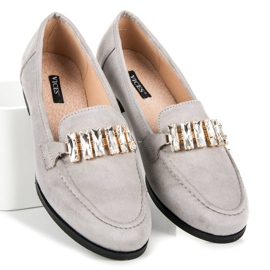 Vices Scarpe in camoscio con ornamento grigio 1