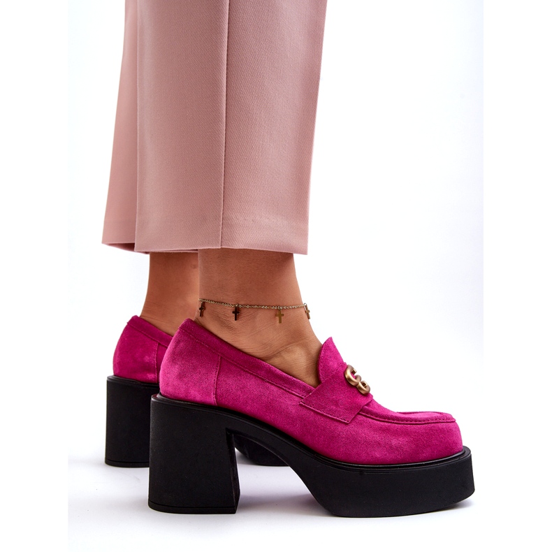 Zazoo 20170 Scarpe da Donna in Pelle Scamosciata con Tacco Alto, Fucsia rosa 3