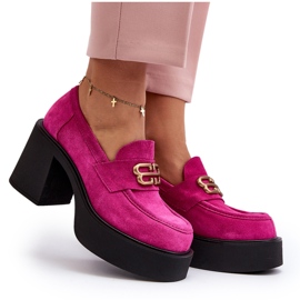 Zazoo 20170 Scarpe da Donna in Pelle Scamosciata con Tacco Alto, Fucsia rosa 5