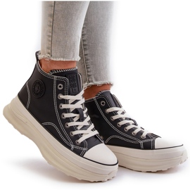 Sneaker da donna sulla piattaforma Big Star OO274063 Black Platform nero 4