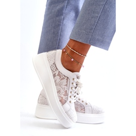 S.Barski Sneaker da sneaker da donna sulla piattaforma S. Barski Hy51-059 White bianca 3