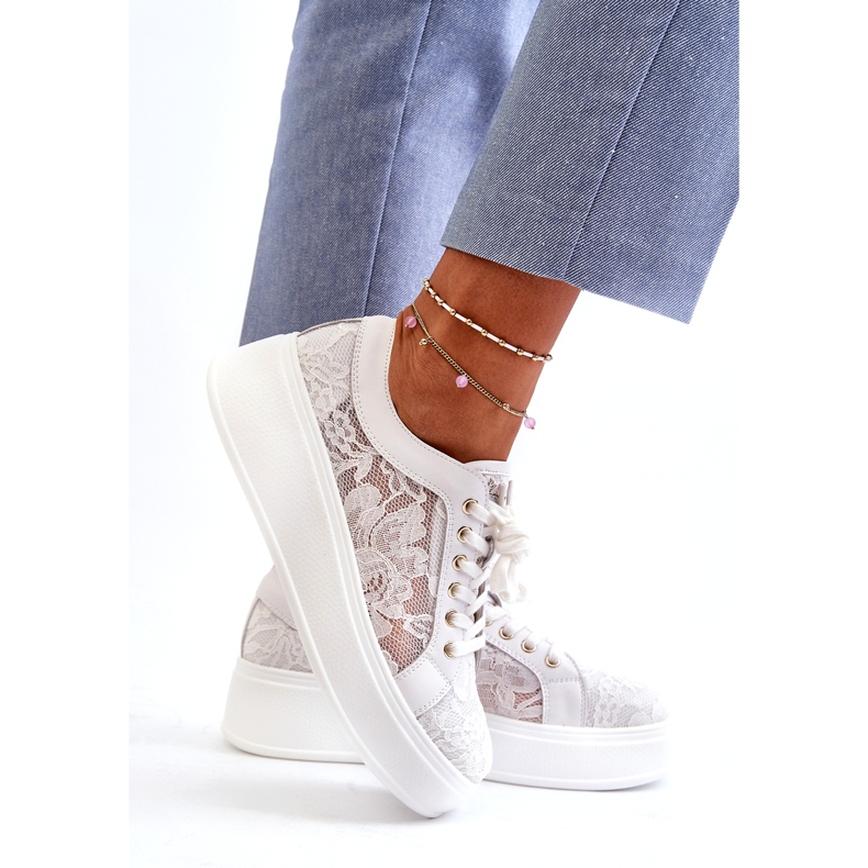 S.Barski Sneaker da sneaker da donna sulla piattaforma S. Barski Hy51-059 White bianco 3