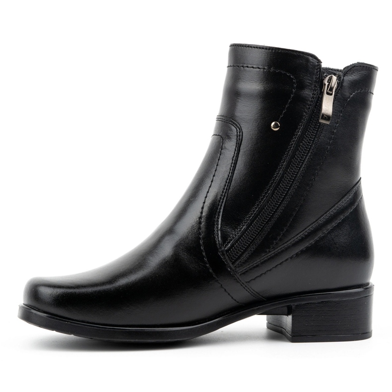 Olivier Stivali isolanti in pelle da donna con due cerniere 310BB, neri 1
