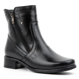 Olivier Stivali isolanti in pelle da donna con due cerniere 310BB, neri 2