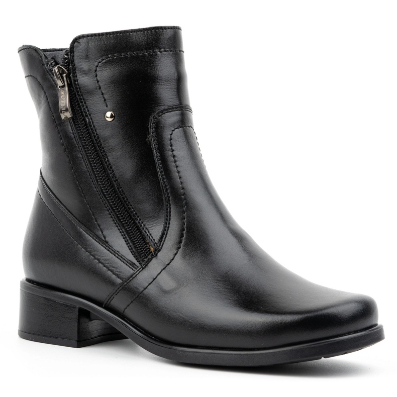 Olivier Stivali isolanti in pelle da donna con due cerniere 310BB, neri 2