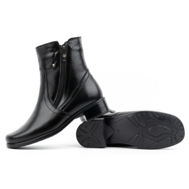 Olivier Stivali isolanti in pelle da donna con due cerniere 310BB, neri 3