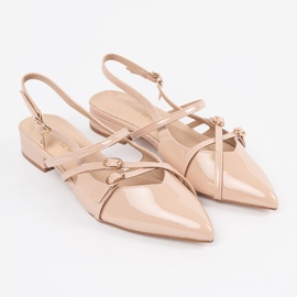 Goodin Pompe laccate beige con additivi dorati 1