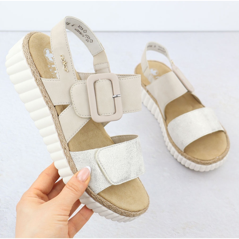 Sandali da donna per Beige Rieker 69260-60 1