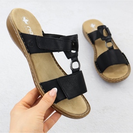 Flip-flop femminile per Velcro Black Rieker 60885-00 nero 1