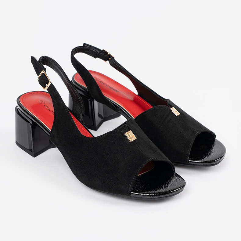 Goodin Sandali in pelle scamosciata nera nero 1