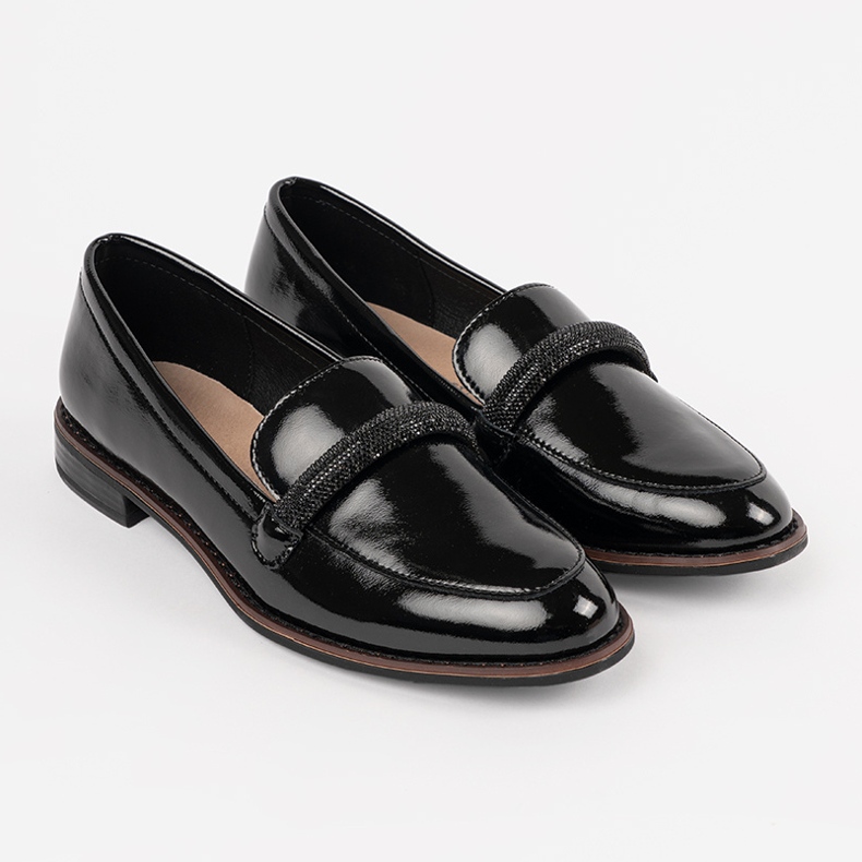 Mocassine con inserto in pelle nera Sergio Leone nero 1