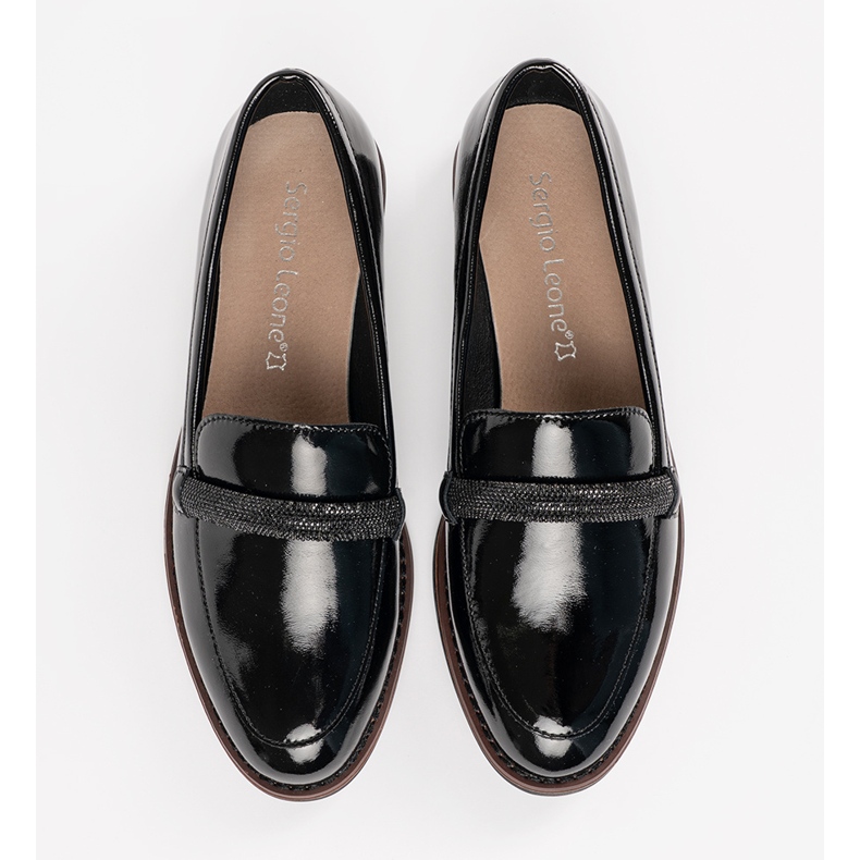 Mocassine con inserto in pelle nera Sergio Leone nero 2