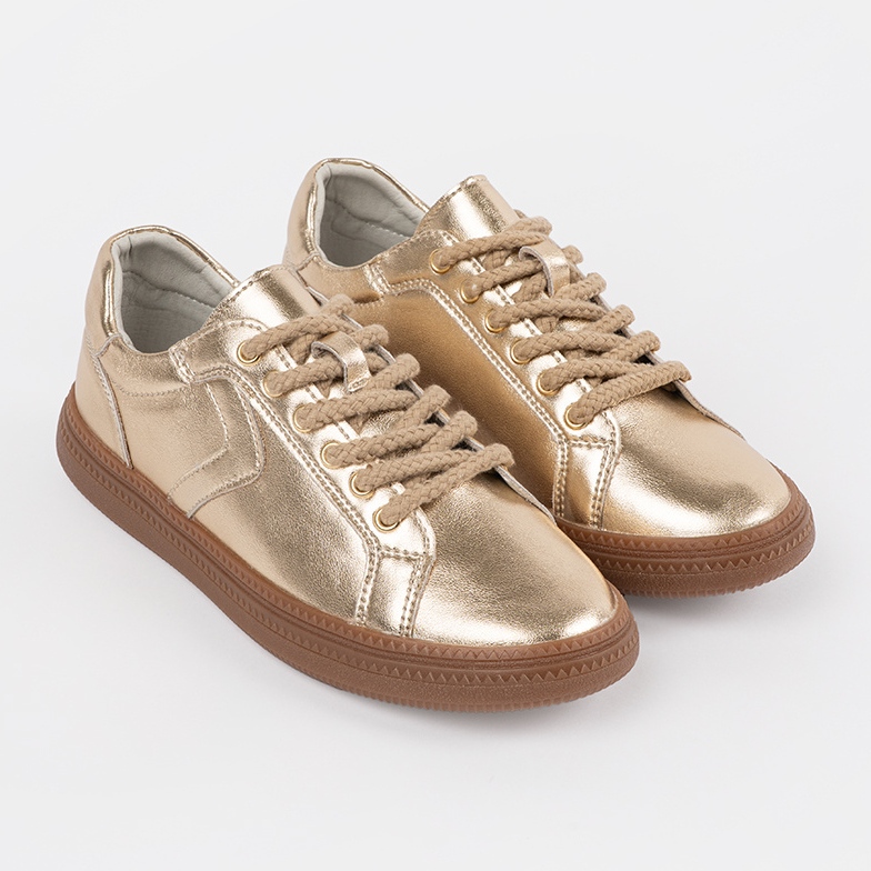 Sneaker dorate in pelle femminile Sergio Leone d'oro 1