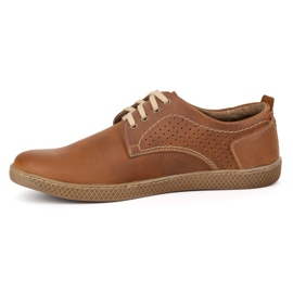 Olivier Scarpe da uomo in pelle casual 302gt cammello marrone 1
