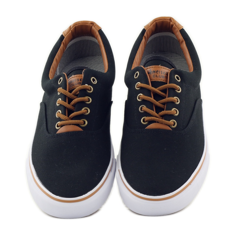 American Club Sneakers nere legate 18-65 nero marrone 4