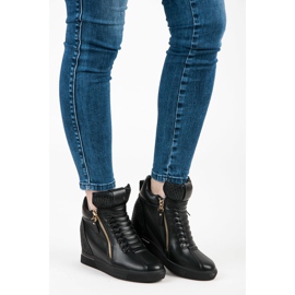 Sneakers nere con cerniera nero 1