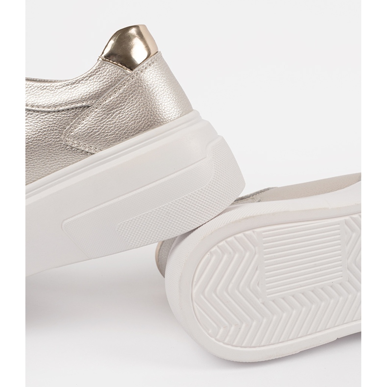 Sneaker dorate sulla piattaforma in pelle Sergio Leone d'oro 1