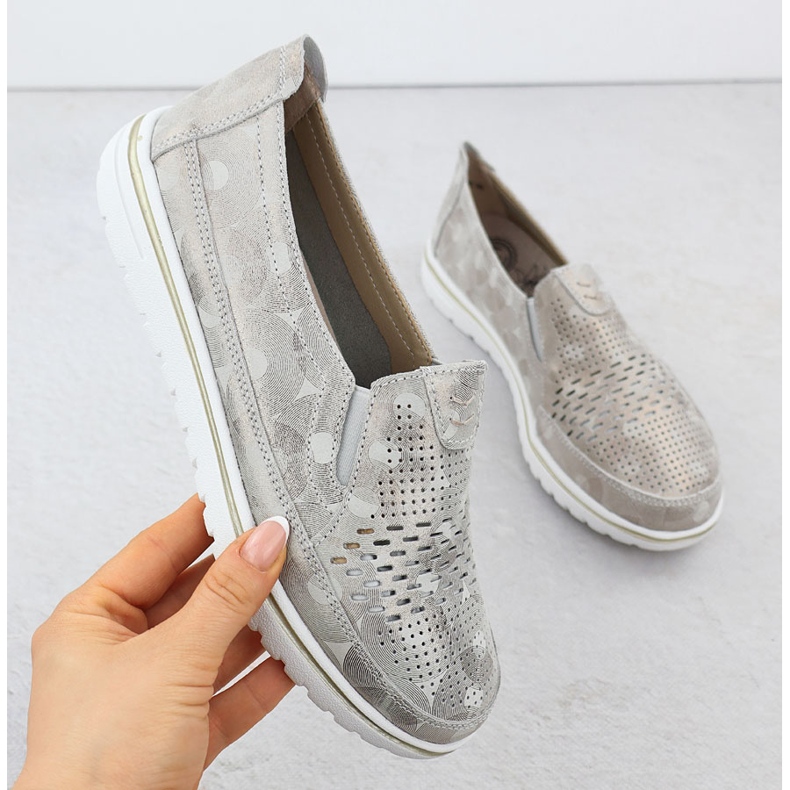 Evento Scarpe in pelle da donna Openwork Golden Event 1653 d'oro 1