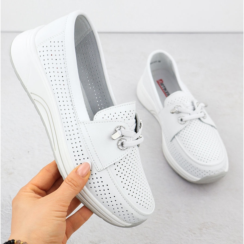 Scarpe in pelle aperta da donna artiker bianco 56c2101 1
