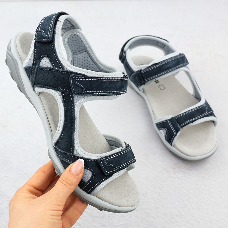 Cambell Camell AL94327 Sandali in pelle in pelle blu navy 1