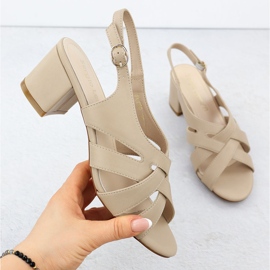 Tacchi alti femminili Sergio Leone SK889 Sandali beige 1