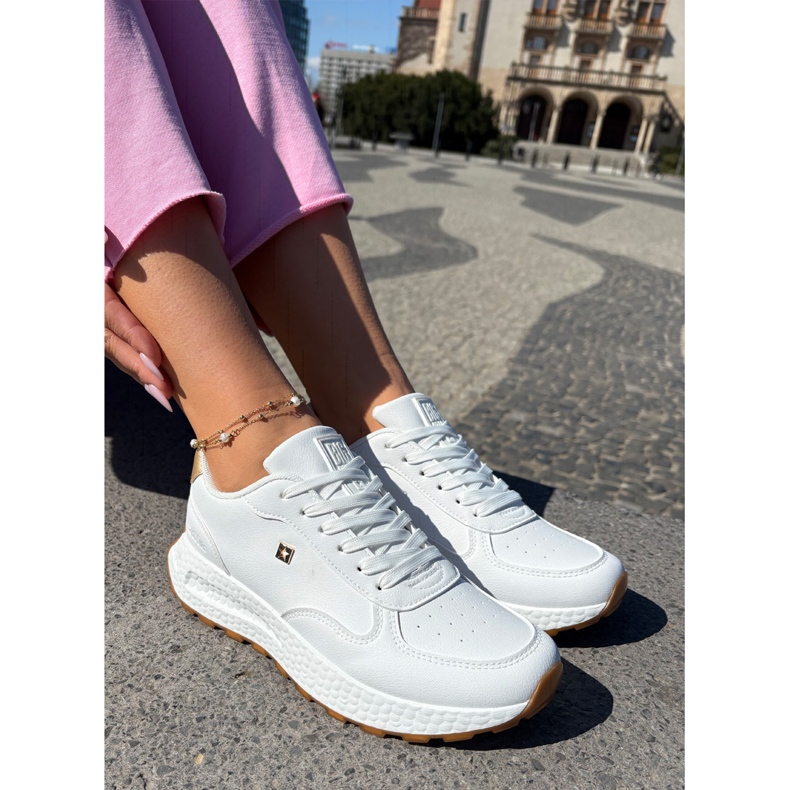 Scarpe sportive femminili leggere Big Star RR274629 Sistema bianco hi-poli. 2
