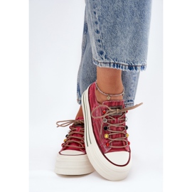 Sneaker femminili sulla piattaforma Goe RR2N4104 rosso 2