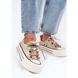 Sneaker da donna sulla piattaforma Goe rr2n4105 beige 2