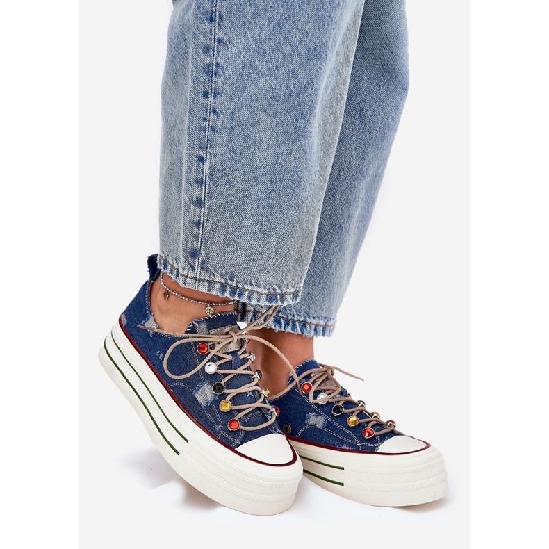 Sneaker femminili sulla piattaforma blu navy goe rr2n4103 1